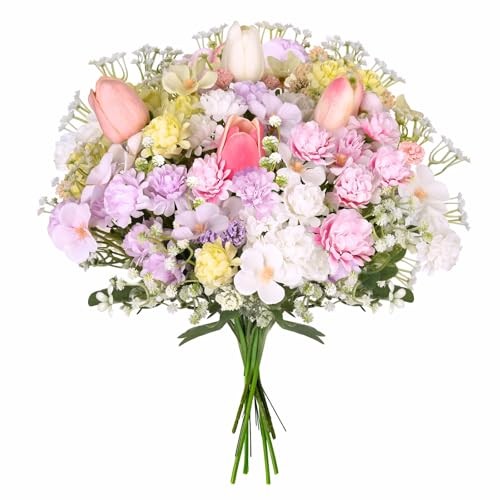 Florielle Artificial Hydrangea Bouquet Fake Silk Flower with Faux Multi Color gallery