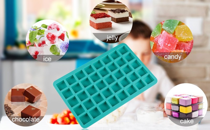 2 Pack 40-Cavity Square Caramel Candy Silicone Molds,Chocolate Truffles gallery