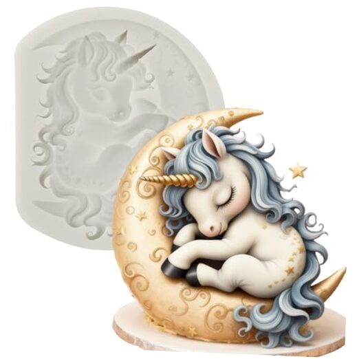 1 Pc Starry Sky Unicorn Silicone Fondant Mold Dreamy Unicorn Silicone Mold gallery