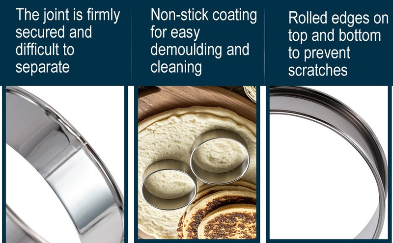 20 Pack 3 Inch English Muffin Rings, Stainless Steel Double Rolled Tart Rings, gallery