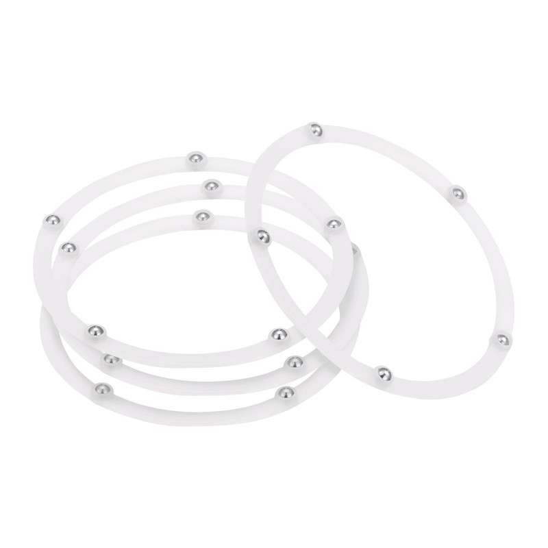 4.8″ Rotating Swivel Stand with Steel Ball Lazy Susan 0.23×4.1″ White 4Pcs