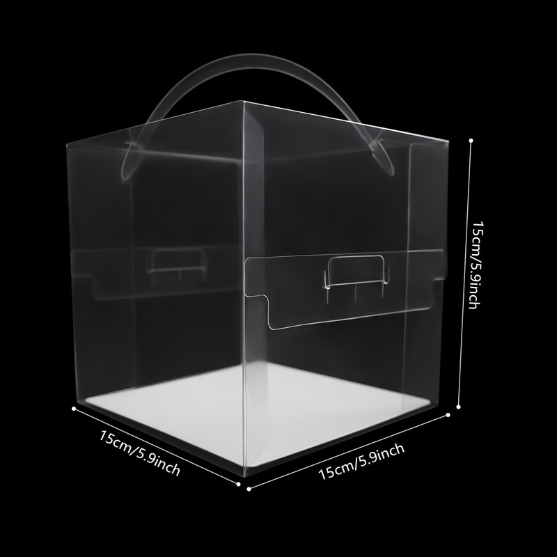 50 Count Clear Cake Boxes Set - Square Design with Sturdy Handle gallery