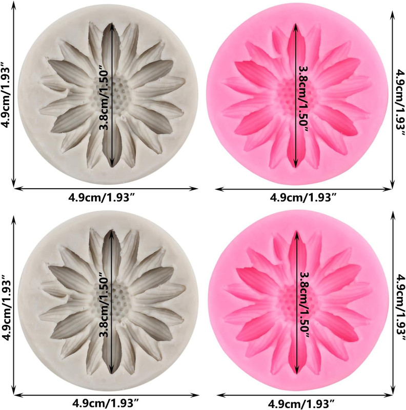 Sunflower Silicone Molds Flower Fondant Mold for Cake Decorating Cupcake Topper gallery
