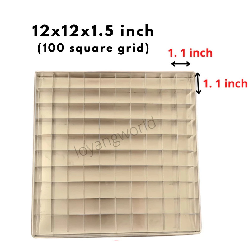 Brownie Divider 12x12x1.5 inches Pan 100 Grid Aluminum Mold Ideal for Baking