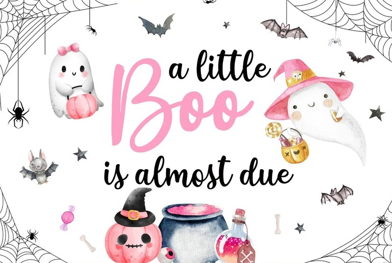 A Little Boo is Almost Due Baby Girl Baby Shower Edible Cake Topper Decoration