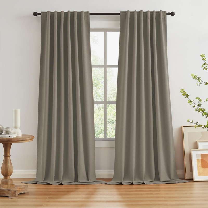 KEQIAOSUOCAI Extra Long Blackout Curtains 132 Inches Long 11 ft for High Ceil...