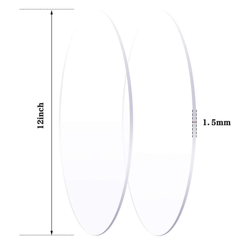 2 Pcs 12 Inch Round Clear Acrylic Sheets, Acrylic Cake Disc 1/16" Thick Transpar gallery