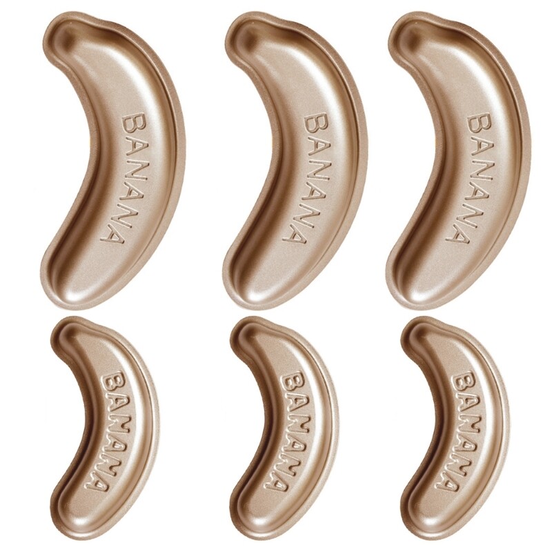 Pack Of 6 Carbon Steel Banana Cake Molds for Home Cook Dessert Baking Moulds