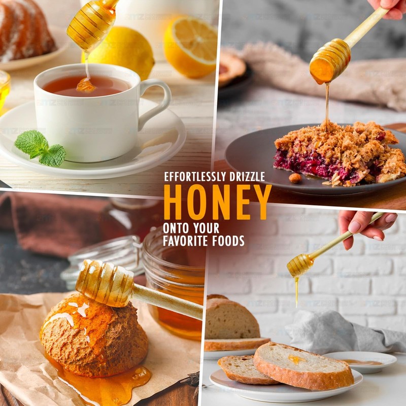 40 Pcs Honey Dipper Sticks Wooden Honey Dipper 3 Inch Mini Wooden Honeycomb Stic gallery