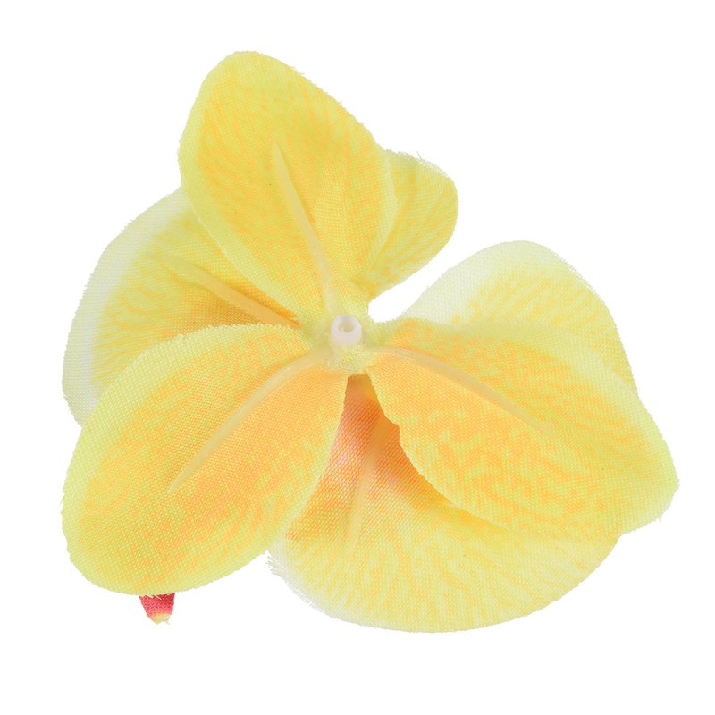 40Pcs 2.8" Artificial Silk Butterfly Orchid Flower Heads for DIY, Yellow gallery