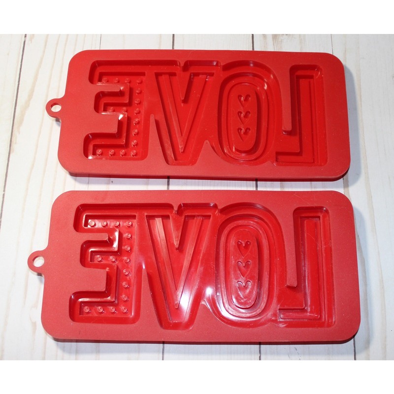NEW 2x "LOVE" Silicone Candy Mold Valentine Chocolate Fondant Mold gallery