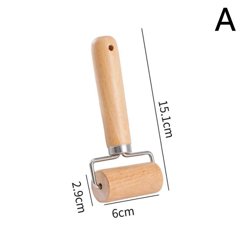 1Pc Small Rolling Pin T Shape Wooden Dough Manual Roller Pizza Baker Roller