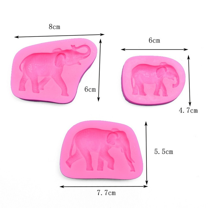Elephant C Design Silicone Mold For Fondant Chocolate Clay Decor