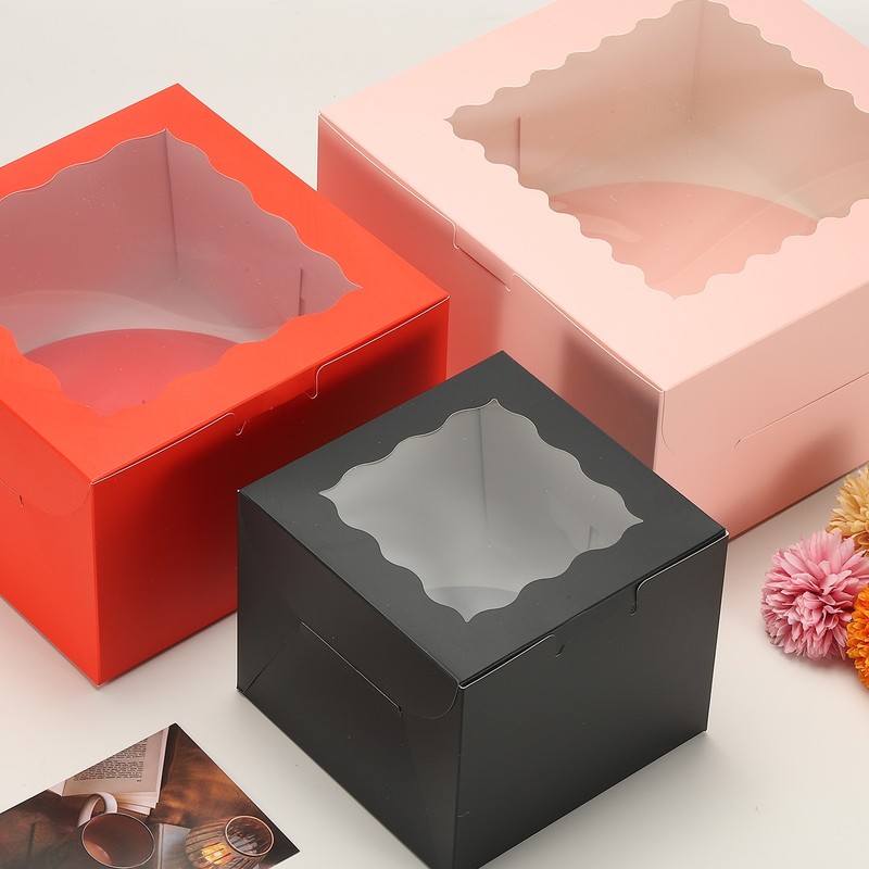 18 Pcs 6 x 6 x 5 Inch Cake Boxes with Window, Red gallery