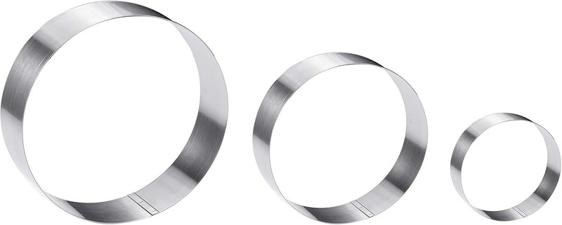 Large Round Cake Ring Set-4/6/8 Inch Biscuit Cutter Stainless Steel Circle