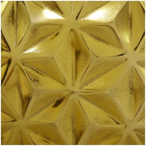 Aluminum Metal Geometric Decorative Vase Faceted Centerpiece Vase, Flower Gold gallery