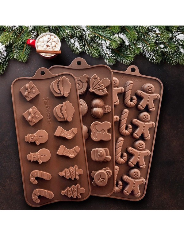 Chocolate Molds Silicone, Holiday Theme Candy Molds chocolates, candies.