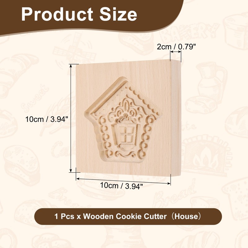 Cookie Stamp, Wooden Cookie Biscuit Cutter (House) gallery