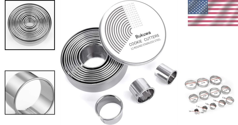 12-Piece Round Cookie Cutter Set - Dishwasher Safe Baking Essential gallery