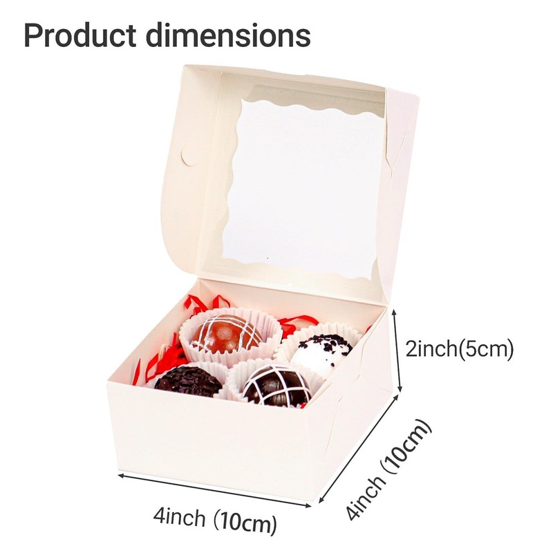100 Pack Bakery Boxes 4x4x2 Inches Cookies Boxes Mini Bundt Cake Boxes Pie Bo... gallery