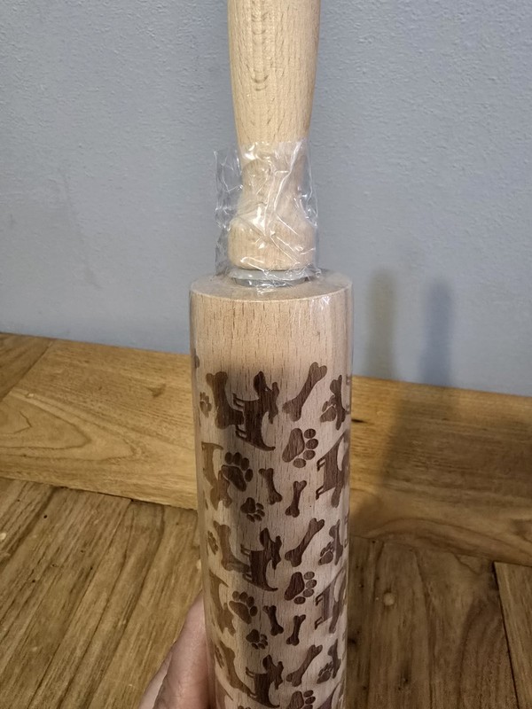Dog Lovers Embossed Wooden Rolling Pin New Unbranded gallery