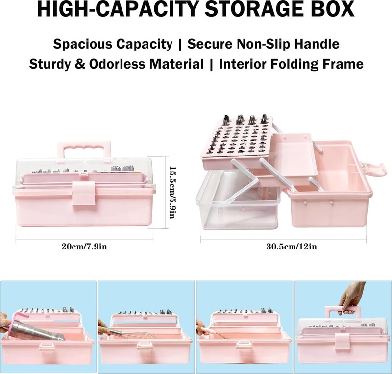208 PCS Cake Decorating Kit,Baking Supplies with Dessert Decorating Syringe Set, gallery