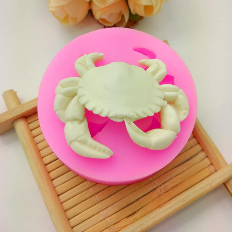 4 Pcs Crab Shape Silicone Molds - Ocean Theme Crabs Fondant & Soap Epoxy Resin S gallery