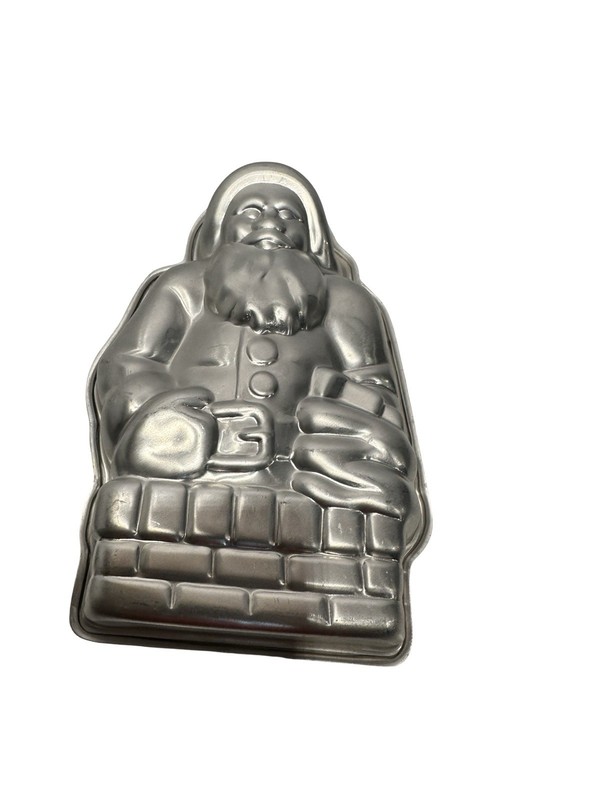 Vintage Christmas Santa Claus Metal Candy Chocolate Cake Two Piece Mold gallery