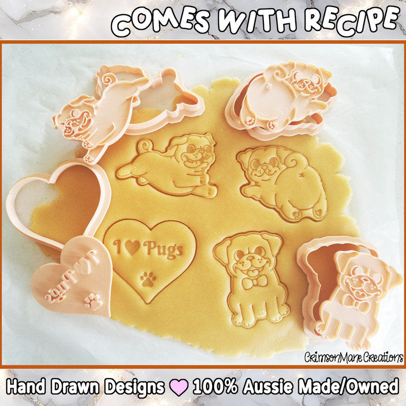 Pug Dog Cookie Cutter Set Cute Biscuit Baking Supplies Fondant Tool Ceramics gallery