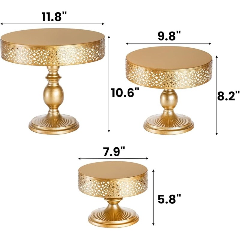 Elegant Metal Dessert Display Stand Floral Lace Tiered Tray Events Parties New gallery