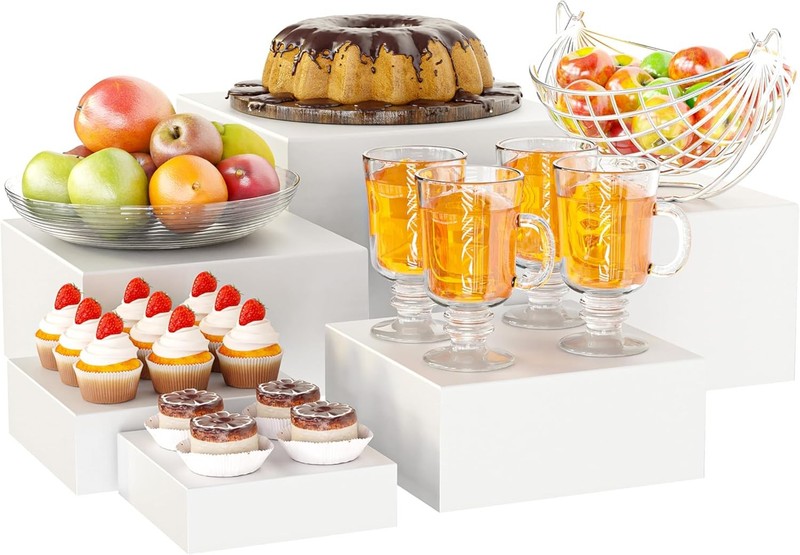 Metal Buffet Risers,6PCS Food Risers Buffet Table 5in to 10in Display Stand gallery