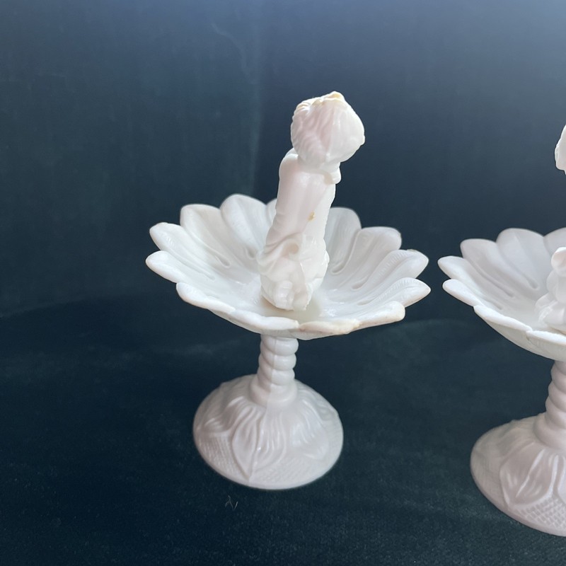 Set of 2 vintage Wilton Cake Topper Cherub fountain flutist 1970s flute cupcake gallery