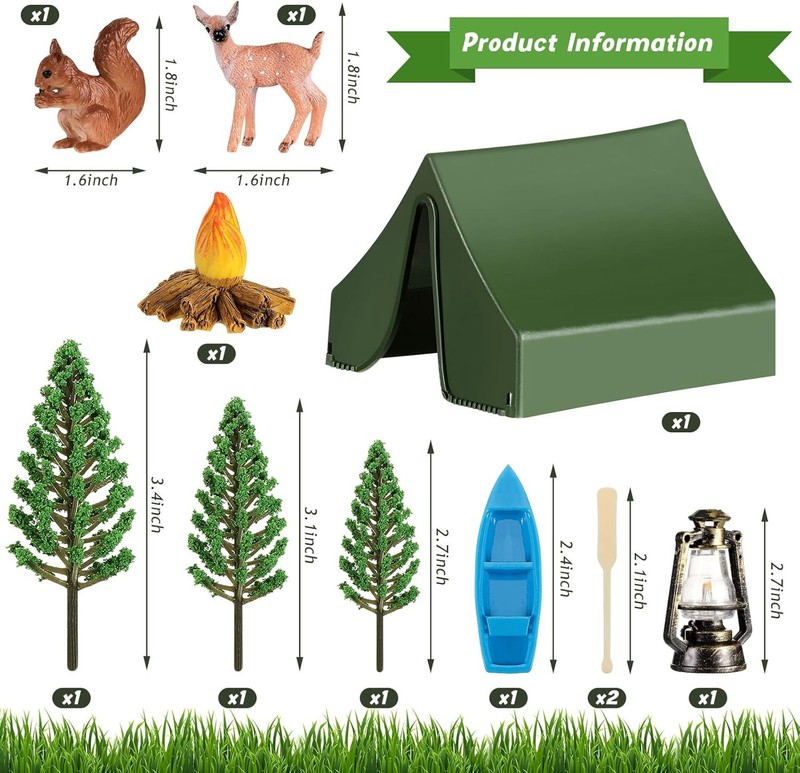11 Pcs Camping Cake Topper Fireside Camp Decor Set Fireside Camp Christmas gallery