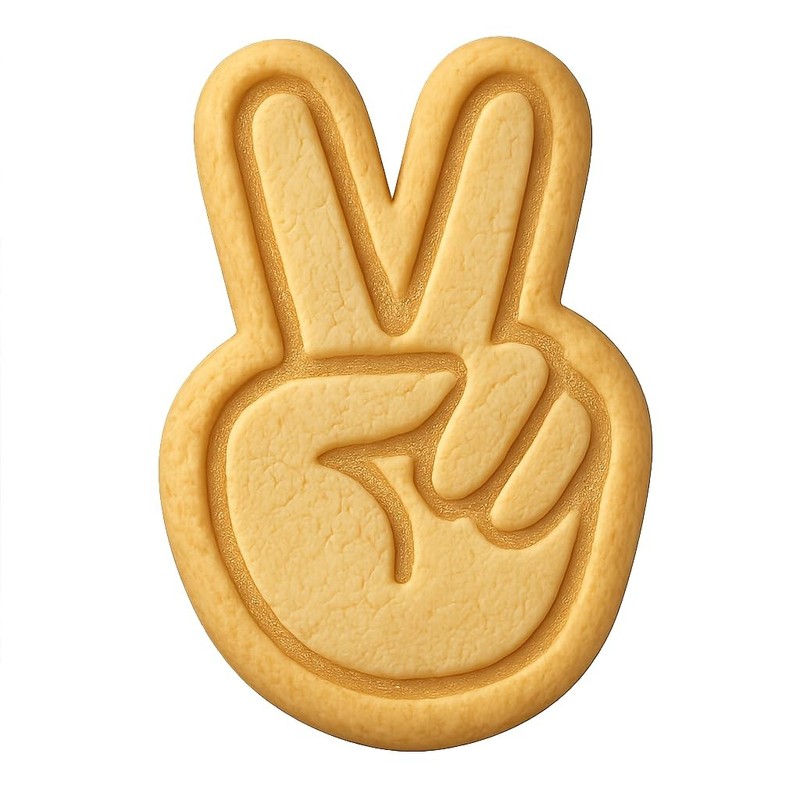 Peace Sign Two Groovy Cookie Cutter & Stamp, Fondant & Clay – 4×3.1