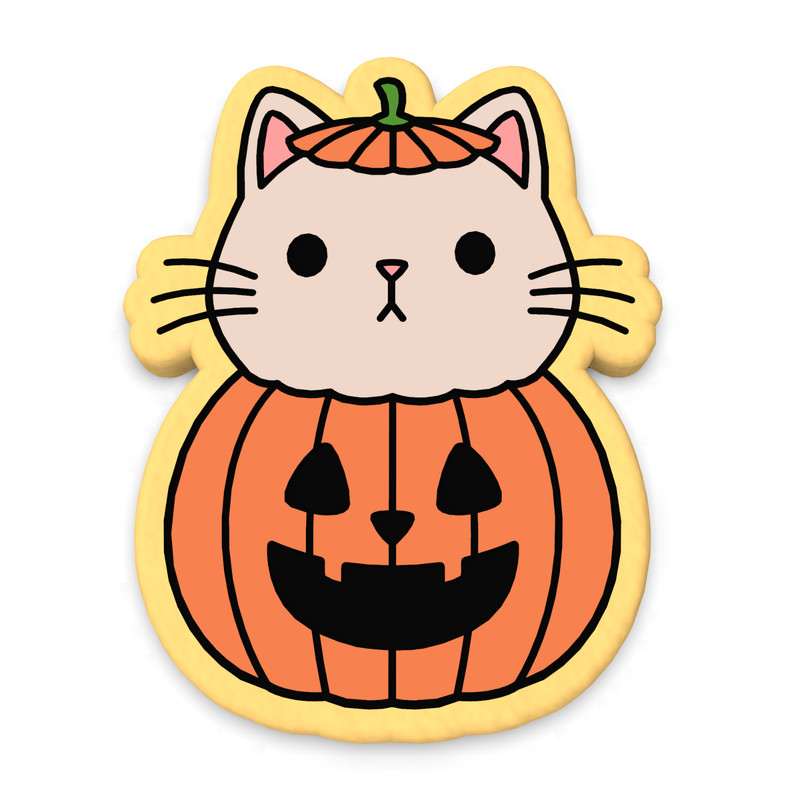 Pumpkin Cat Cookie Cutter & Stamp | Halloween Cats Feline Pumpkins Kitty Fall gallery