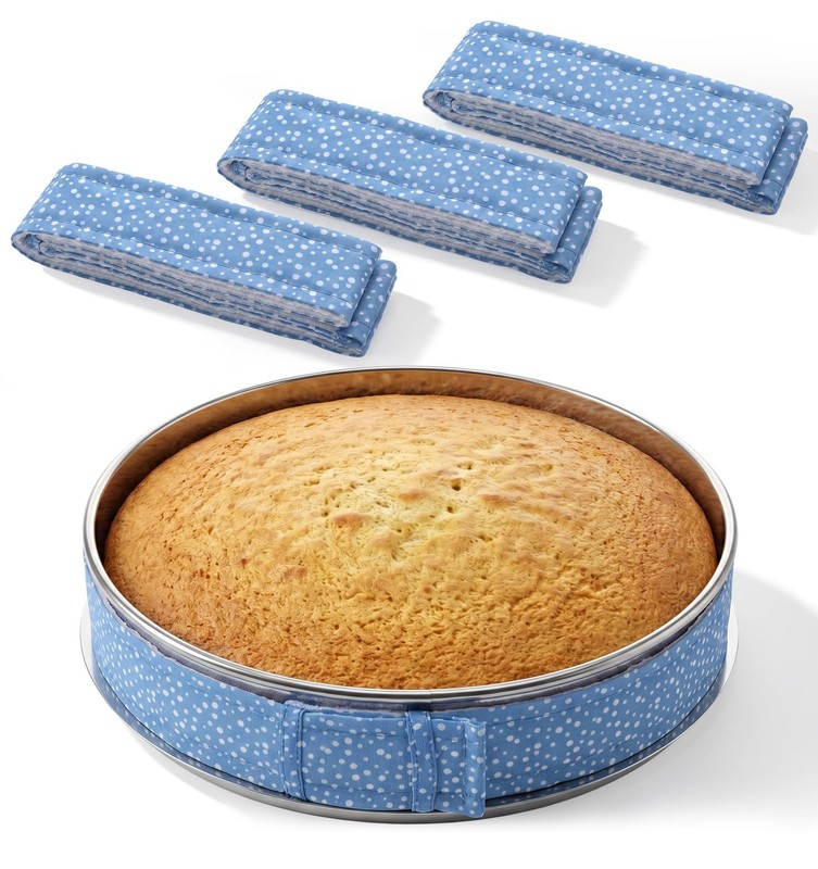 3 Pcs Cake Strips for Even Baking, Cake Strips Absorbent Thick Cotton