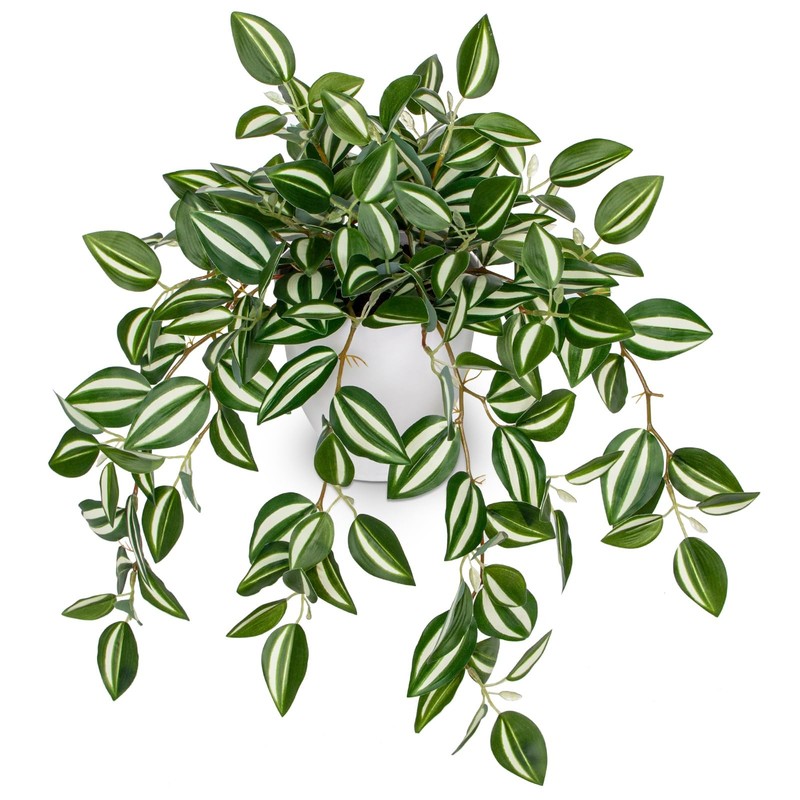 Briful 16″ Artificial Potted Watermelon Peperomia Plant, Faux Silk, Indoor