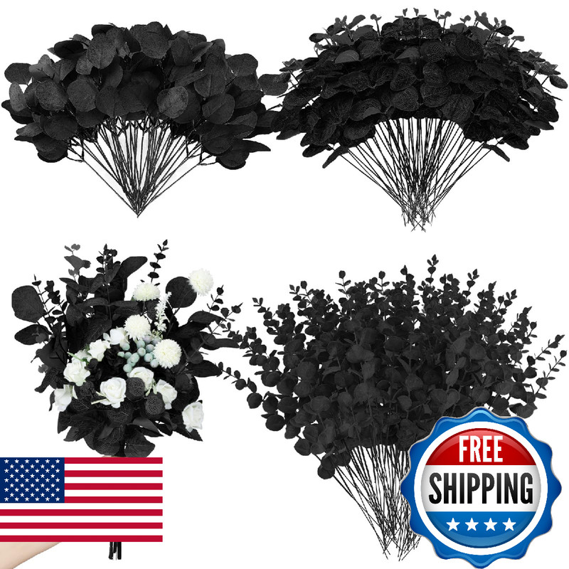 Giegxin 180 Pcs Mixed Eucalyptus Leaves Stems Silver Dollar Faux Spray Bulk Deco