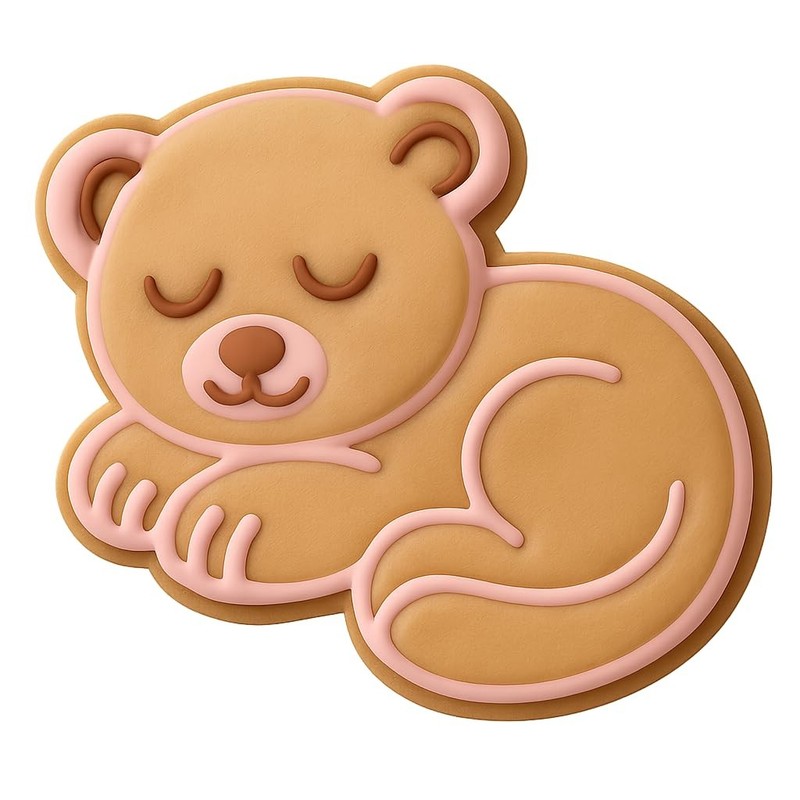 Sleeping Lion Cub Cookie Cutter & Stamp – 4×3.4 Fun Kitchen Baking