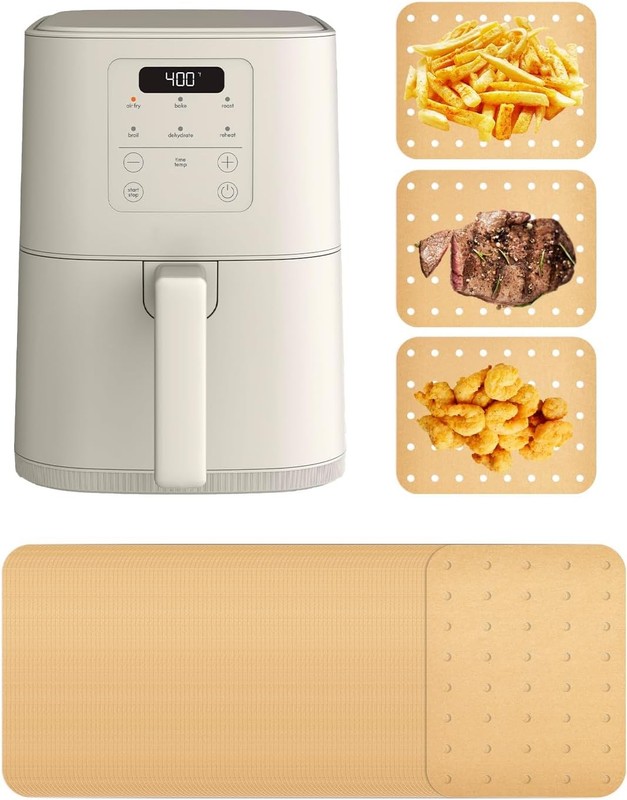 130PCS Air Fryer Paper Liners Perforated for bella 4Qt Slim Air Fryer(3