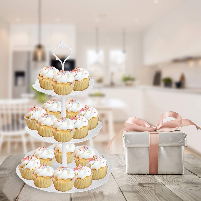Coitak 3 Tier Cupcake Stand, Plastic Tiered Serving Stand, Dessert Tower Tray... gallery
