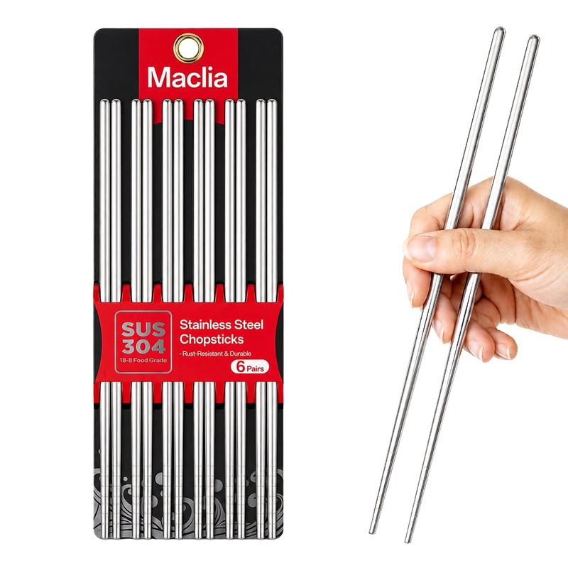 Metal Chopsticks 6 Pairs Reusable 304 Stainless Steel Chopsticks Dishwasher …