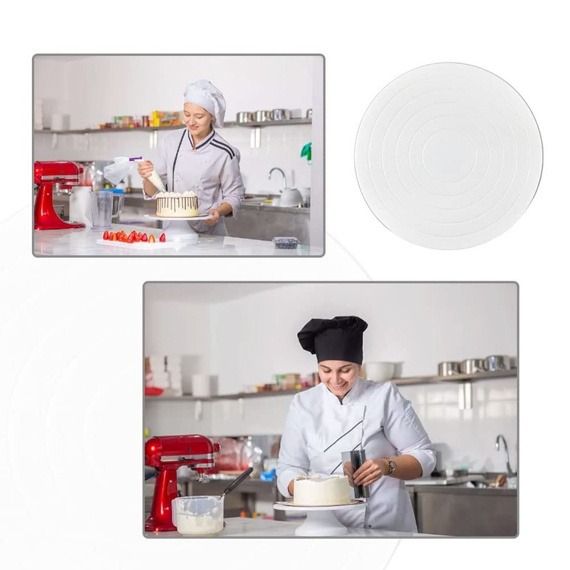 Rotating Cake Turntable 5.5 Inch Mini Base Stand Swivel White 2 PCS gallery