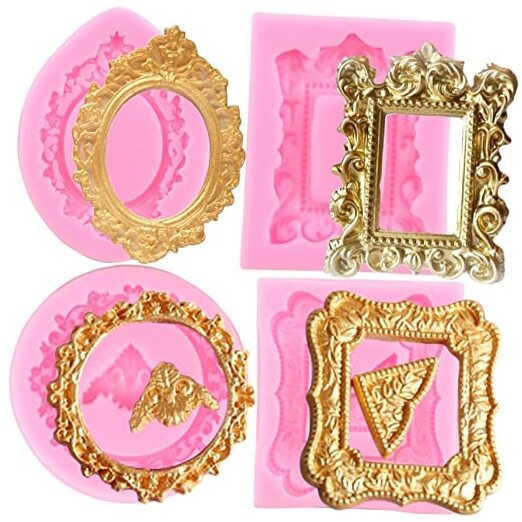 Photo Frame Fondant Molds Picture Frames Silicone Mold Vintage Frame Style A gallery