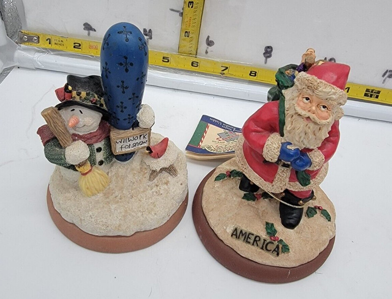 Christmas Shaker Hearth Cookie Press Snowman / Santa Set of 2 gallery