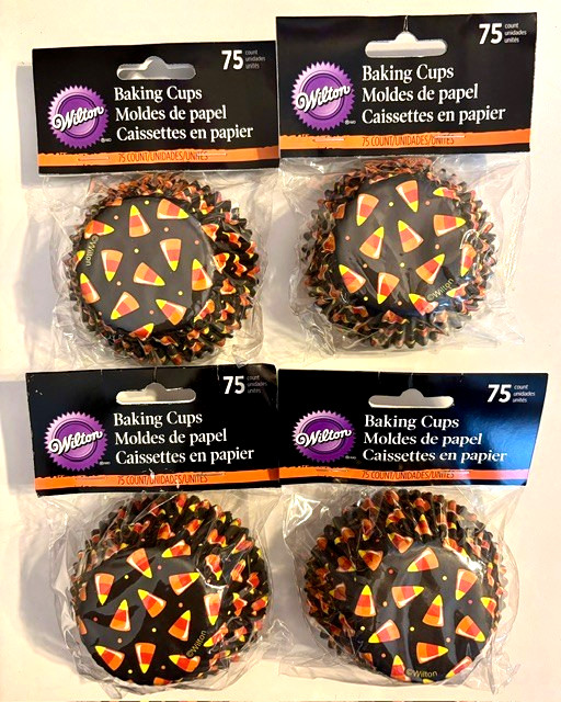Wilton Candy Corn Cupcake Liners 2" Retired Halloween 4 packs of 75 count