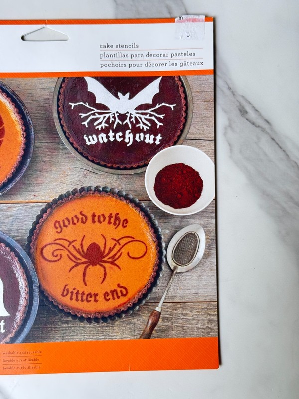 NOS MARTHA STEWART 4 Halloween Cake Stencils, SNAKE SPIDER BAT WITCH & CAULDRON gallery