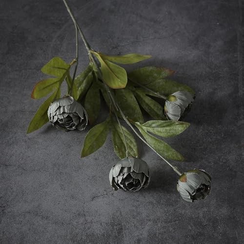 Pcs Faux Silk Peony Artificial Flowers for Vase -27", Bulk Fake 6 Dark Gray gallery