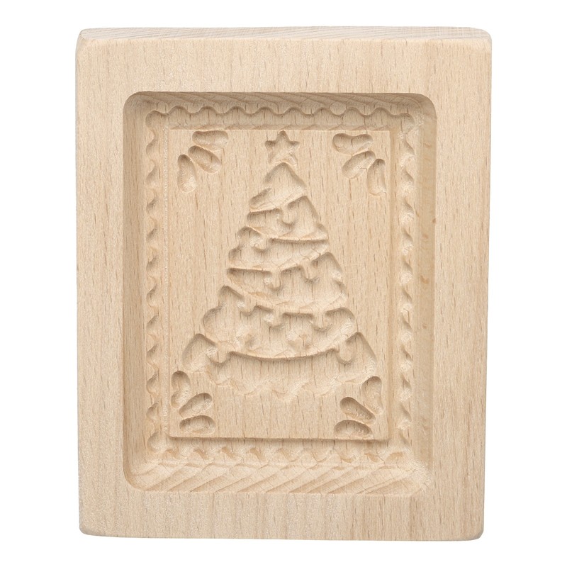 Wooden Cookie Mould 3.94″ x 3.15″ Cookie Biscuit Mould Square Christmas Tree