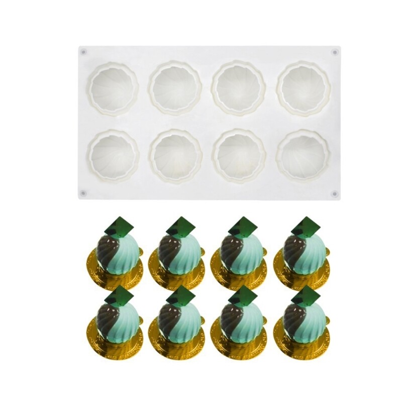 8-Cavity Ball Silicone Mould Mousse Cake Baking Tools Soap Ornaments Mold gallery